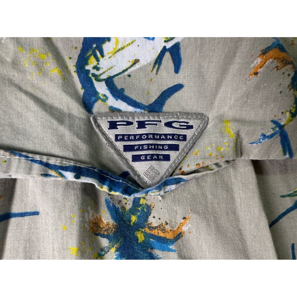 Columbia PFG Fishing Shirt Mens XL Marlin Palm Tree Button Up Casual - Picture 4 of 9